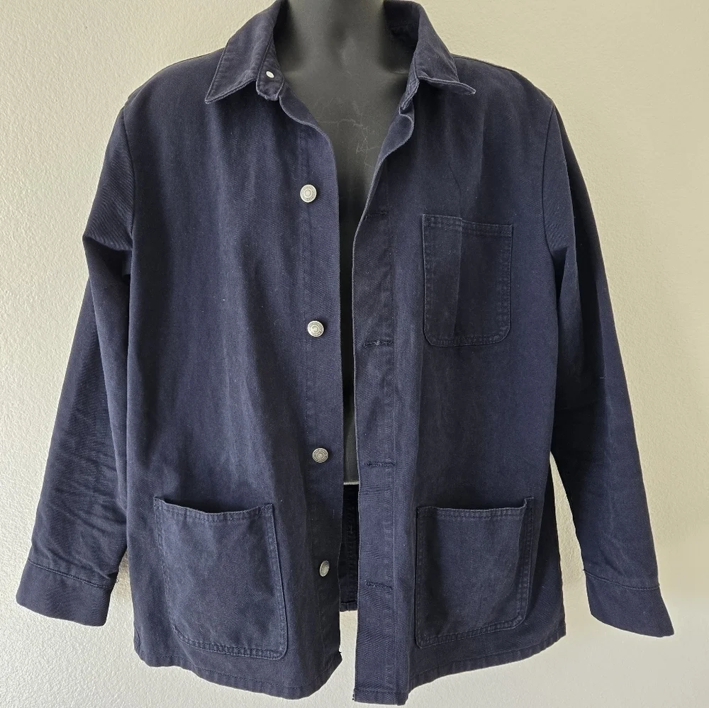 French Connection Mens Utility Canvas 100% cotton‎ Jacket Marine size XL in Navy